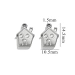 Silver color / 1 Piece Simple Retro Style Cartoon House Shape Stainless Steel  Gold Color Women's Pendant 